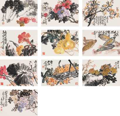 王个簃 1978年作 花卉 册页